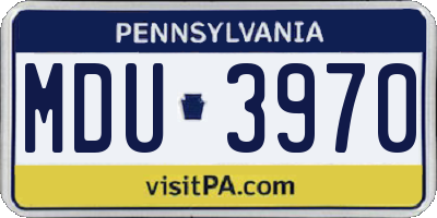 PA license plate MDU3970