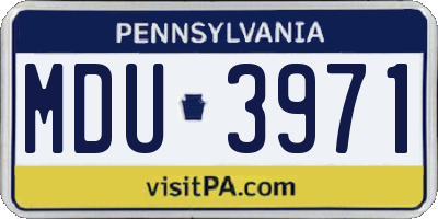 PA license plate MDU3971