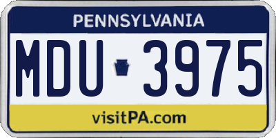 PA license plate MDU3975