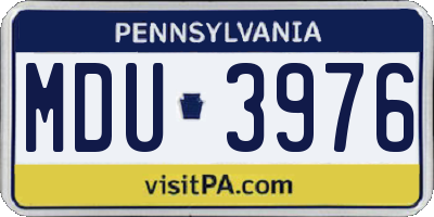 PA license plate MDU3976
