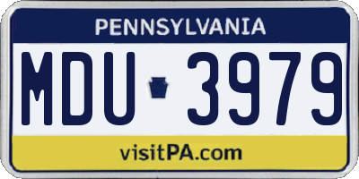 PA license plate MDU3979