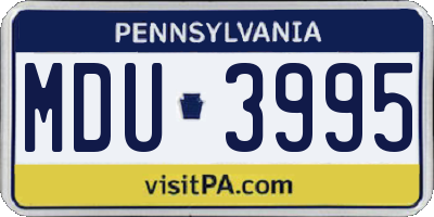 PA license plate MDU3995