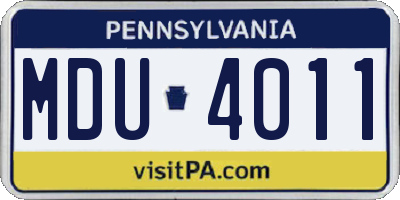 PA license plate MDU4011