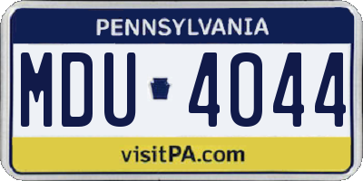 PA license plate MDU4044