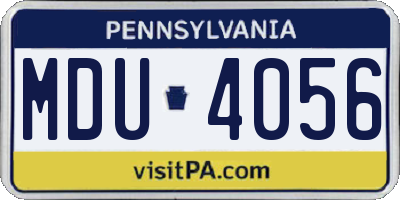 PA license plate MDU4056
