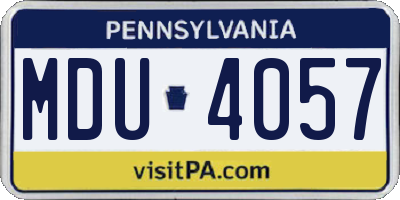 PA license plate MDU4057