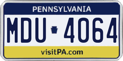 PA license plate MDU4064