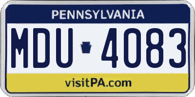 PA license plate MDU4083