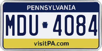 PA license plate MDU4084