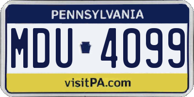 PA license plate MDU4099