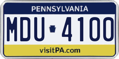 PA license plate MDU4100