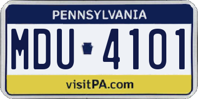 PA license plate MDU4101