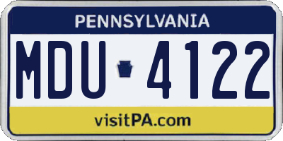 PA license plate MDU4122