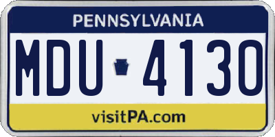 PA license plate MDU4130