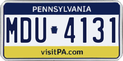 PA license plate MDU4131