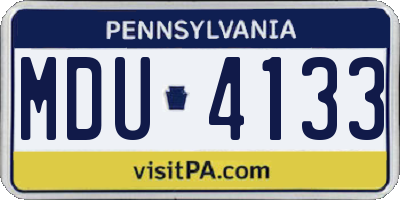PA license plate MDU4133