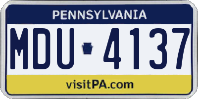 PA license plate MDU4137