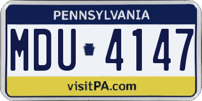 PA license plate MDU4147