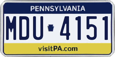 PA license plate MDU4151