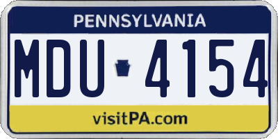 PA license plate MDU4154
