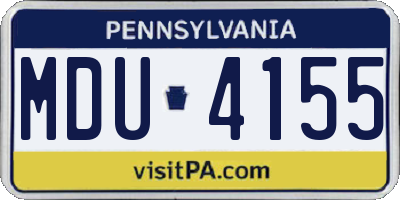 PA license plate MDU4155