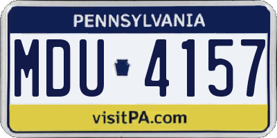 PA license plate MDU4157