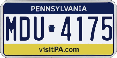 PA license plate MDU4175