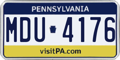 PA license plate MDU4176