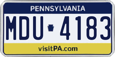 PA license plate MDU4183