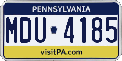 PA license plate MDU4185