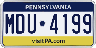PA license plate MDU4199