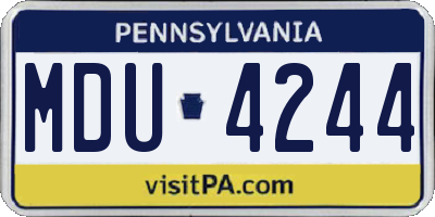 PA license plate MDU4244