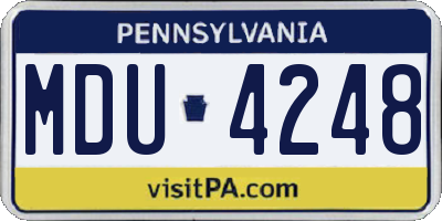 PA license plate MDU4248