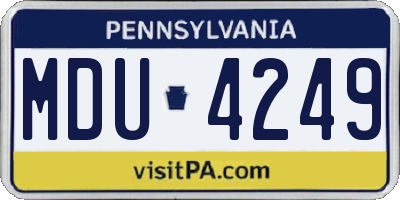 PA license plate MDU4249