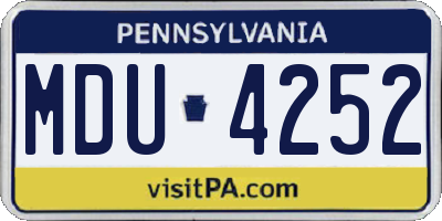 PA license plate MDU4252