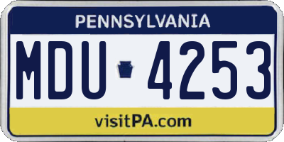 PA license plate MDU4253