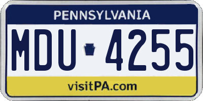 PA license plate MDU4255