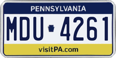 PA license plate MDU4261