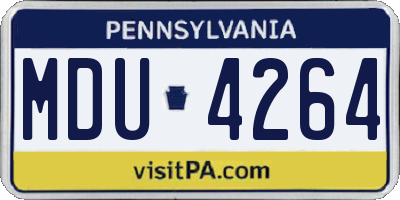 PA license plate MDU4264