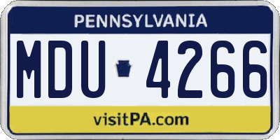 PA license plate MDU4266