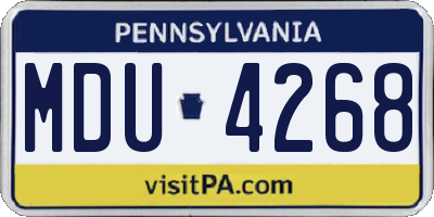 PA license plate MDU4268