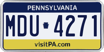 PA license plate MDU4271