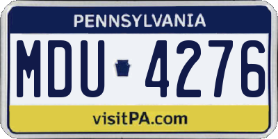 PA license plate MDU4276