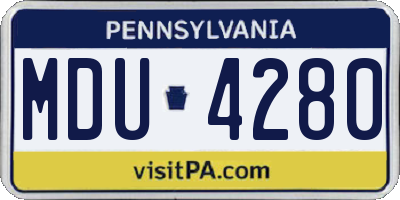 PA license plate MDU4280
