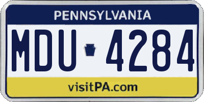 PA license plate MDU4284