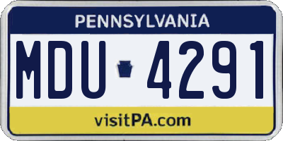 PA license plate MDU4291