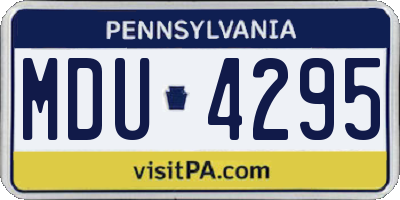 PA license plate MDU4295