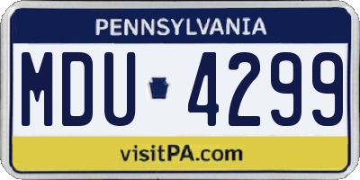 PA license plate MDU4299