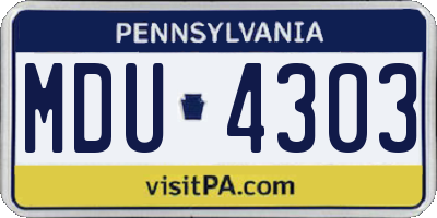 PA license plate MDU4303