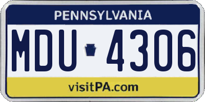 PA license plate MDU4306